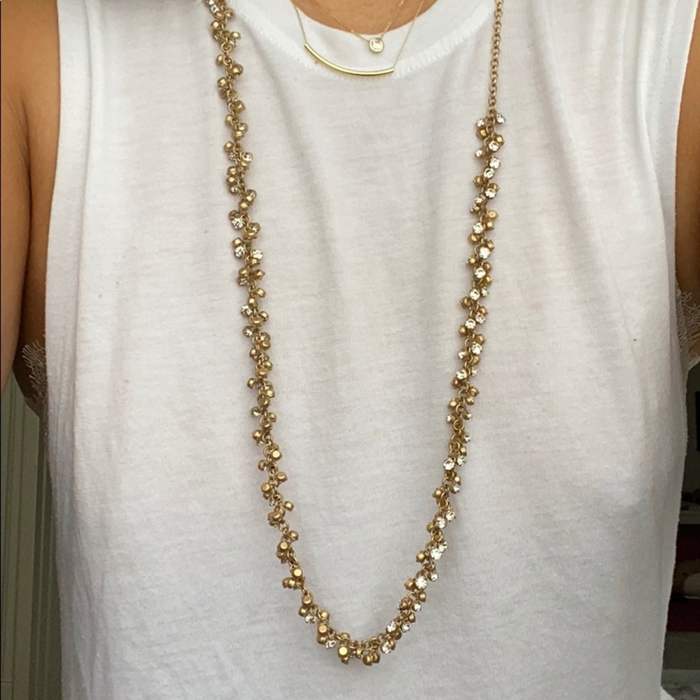 Club Monaco Good Wreath style Necklace Crystal OS